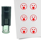 CombiCraft Tampon Smiley Surprise 10mm rond - Encre rouge