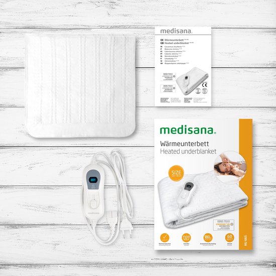 medisana HU 665 Elektrische onderdeken - warmtedeken - 3 warmtestanden - 1- persoons deken - onderdeken - 80 x 150 cm- elektrische warmte onderdeken