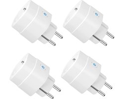 Mini-stopcontact draadloos – Smart Plug voor Alexa-aansluiting – Werkt met Alexa en Google Home – Geen hub nodig – 24 G wifi – Set van 4