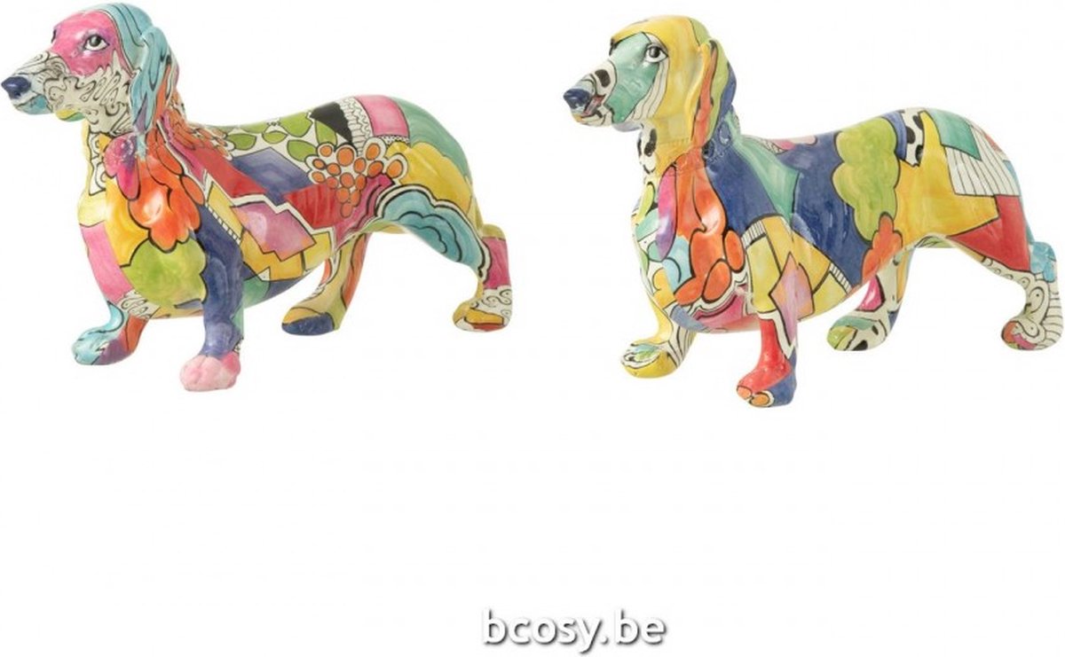 J-Line Teckel Pop-Art Polyresine