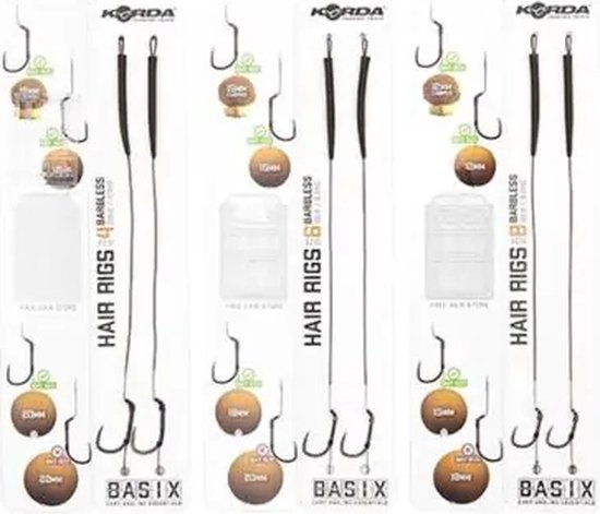 Korda Basix Hair Rigs Wide Gape Barbless #8 van Merkloos — afbeelding 3