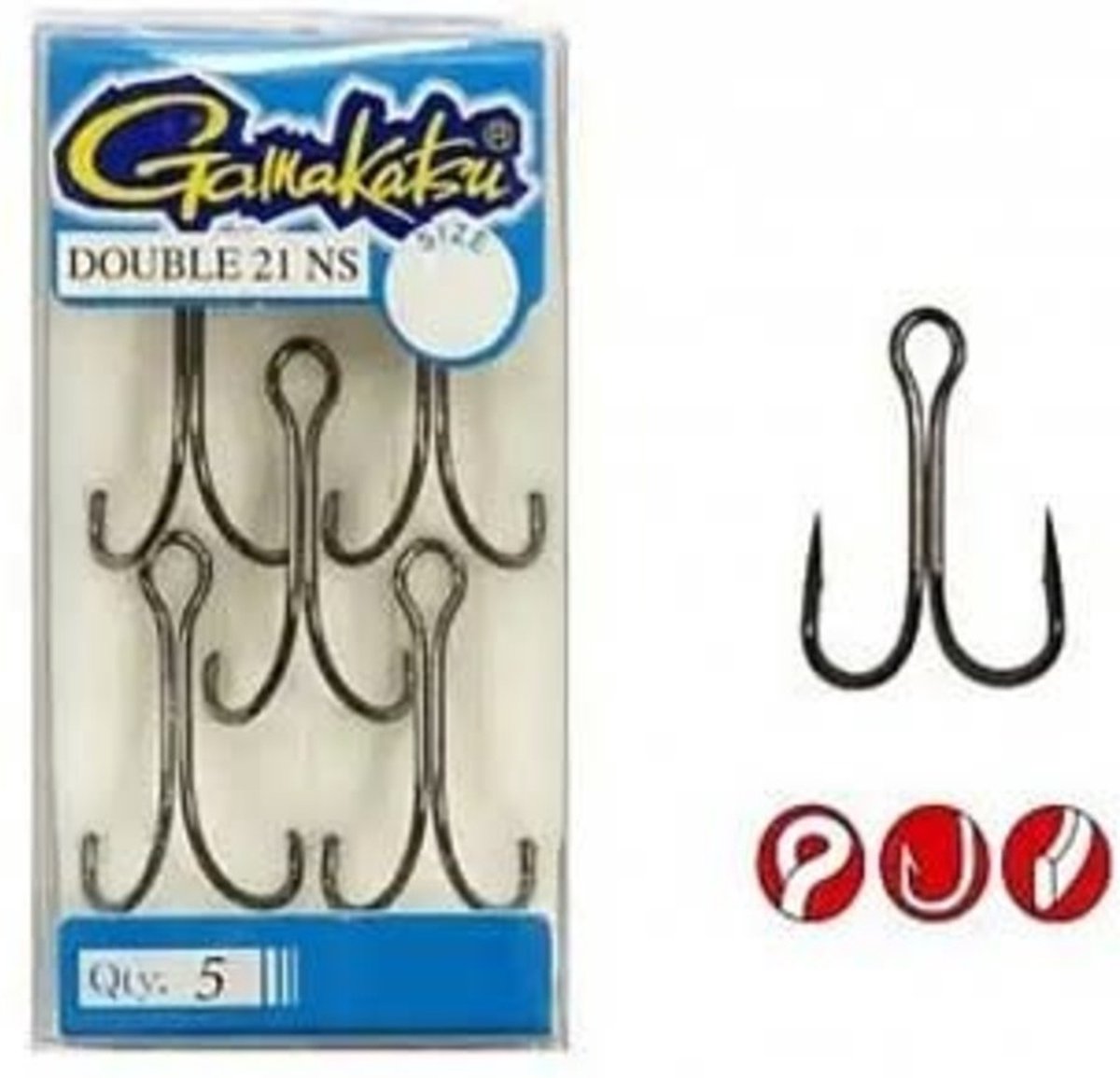 Gamakatsu Haken Double 21 NS (5 pcs) - Maat : size 8