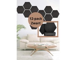 Akoestische panelen - Zelfklevend - Wandpanelen - Set van 12 stuks - Geluidsisolatie - Geluidspanelen - Plaktegels - Wandpaneel - Studio paneel - Studioschuim - Zwart