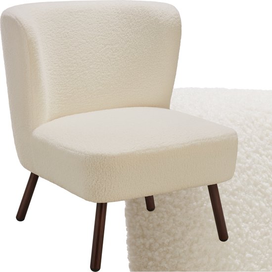 Foto: Tectake relaxfauteuil gestoffeerde cocktailstoel met boucl hoes clubfauteuil loungefauteuil draagvermogen tot 120kg