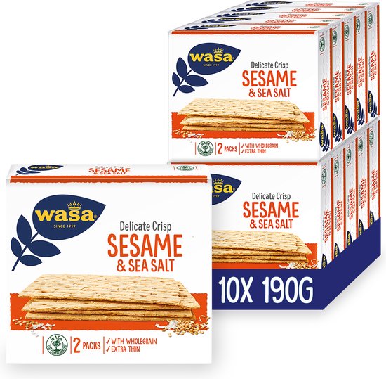 Wasa Delicate Crisp Sesame & Sea Salt - 10 x 190gr