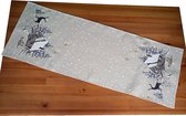 Chemin de table - Noël - Ecru - Scène hivernale avec flocons de neige - Chemin 40 x 110 cm