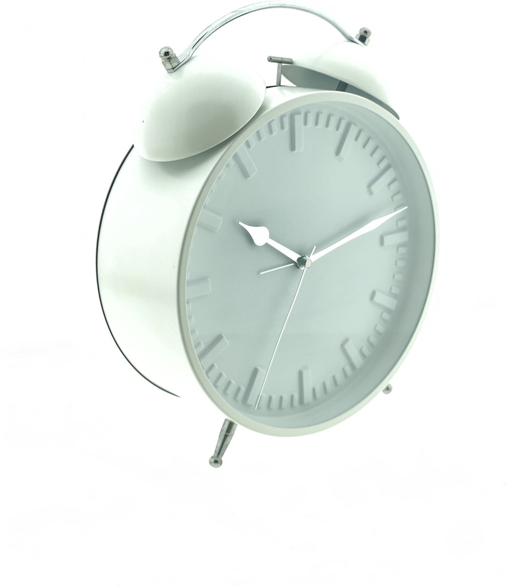 Topico Wekker Twin Bell Nude - Wit