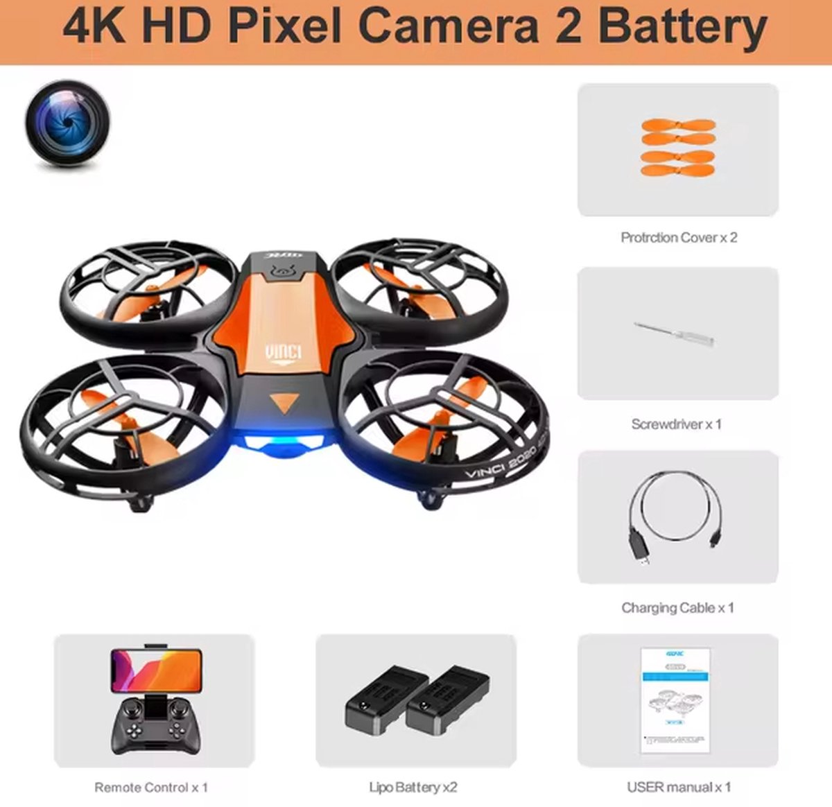 4drc V8 Mini Drone met Camera - 4K Camera thumbnail 4