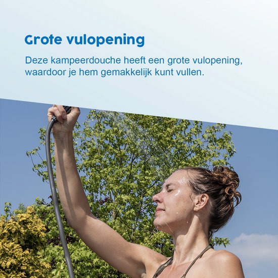 ProPlus Camping Douche - 11 Liter - Kampeerdouche - Draagbare Douche - Campingdouche - Buitendouche - Voetpomp - Inclusief Draagas van ProPlus — afbeelding 4