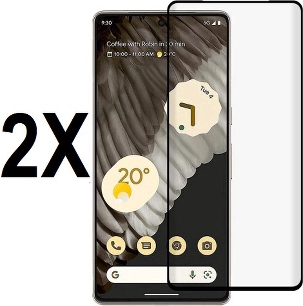 Screenz® - FULL COVER Screenprotector geschikt voor Google Pixel 9 Pro - Tempered glass Screen protector geschikt voor Google Pixel 9 Pro - Beschermglas - Glasplaatje transparant - 2 stuks
