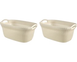 Curver Knit Wasmand - 40L - set van 2 - Oasis white