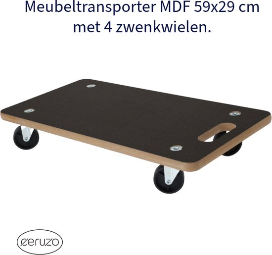 Foto: Ceruzo meubeltransporter mdf 59x29 cm 4 zwwnkwielen max 250 kg hoogte 9 5 cm meubelverplaatser