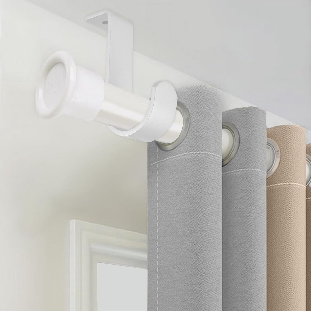 Verstelbare gordijnstanghouder, 3 stuks verstelbare wandhouders, houder voor gordijnroede, compatibel met gordijnroedes met een maximale diameter 20 mm-25 mm (zilver