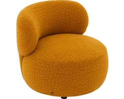 Goossens Fauteuil Leo - Stof - Oranje