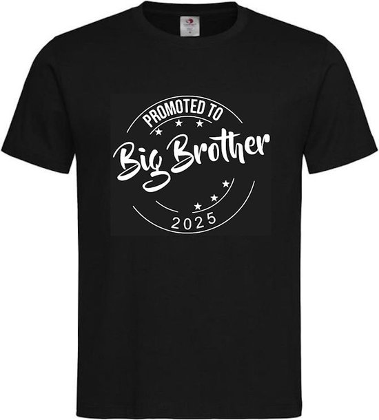 Chemise d'annonce de grossesse promue Big Brother 2025 | manche courte | Noir / blanc | taille 110/116 annonce de grossesse annonce Bébé big bro brother Big Brother