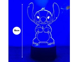 foto van Stitch lamp - Nachtlampje kinderen - Kinderlampje - Stitch - 3D lamp LED tafellamp
