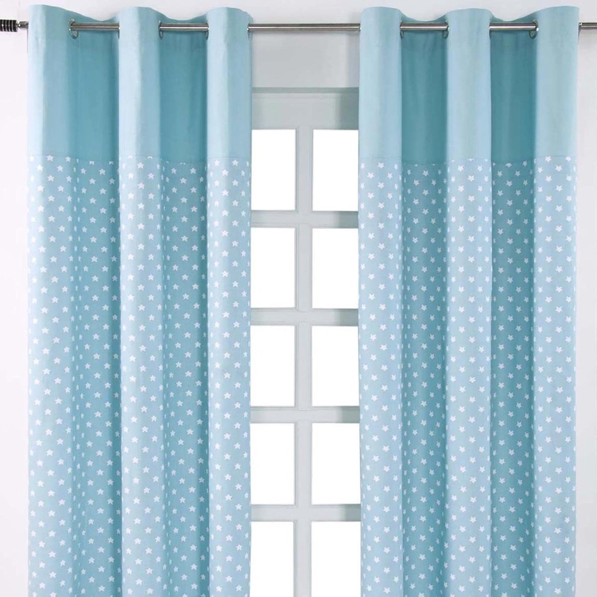 Homescapes gordijnen sterren blauw set van 2 137 x 117 cm
