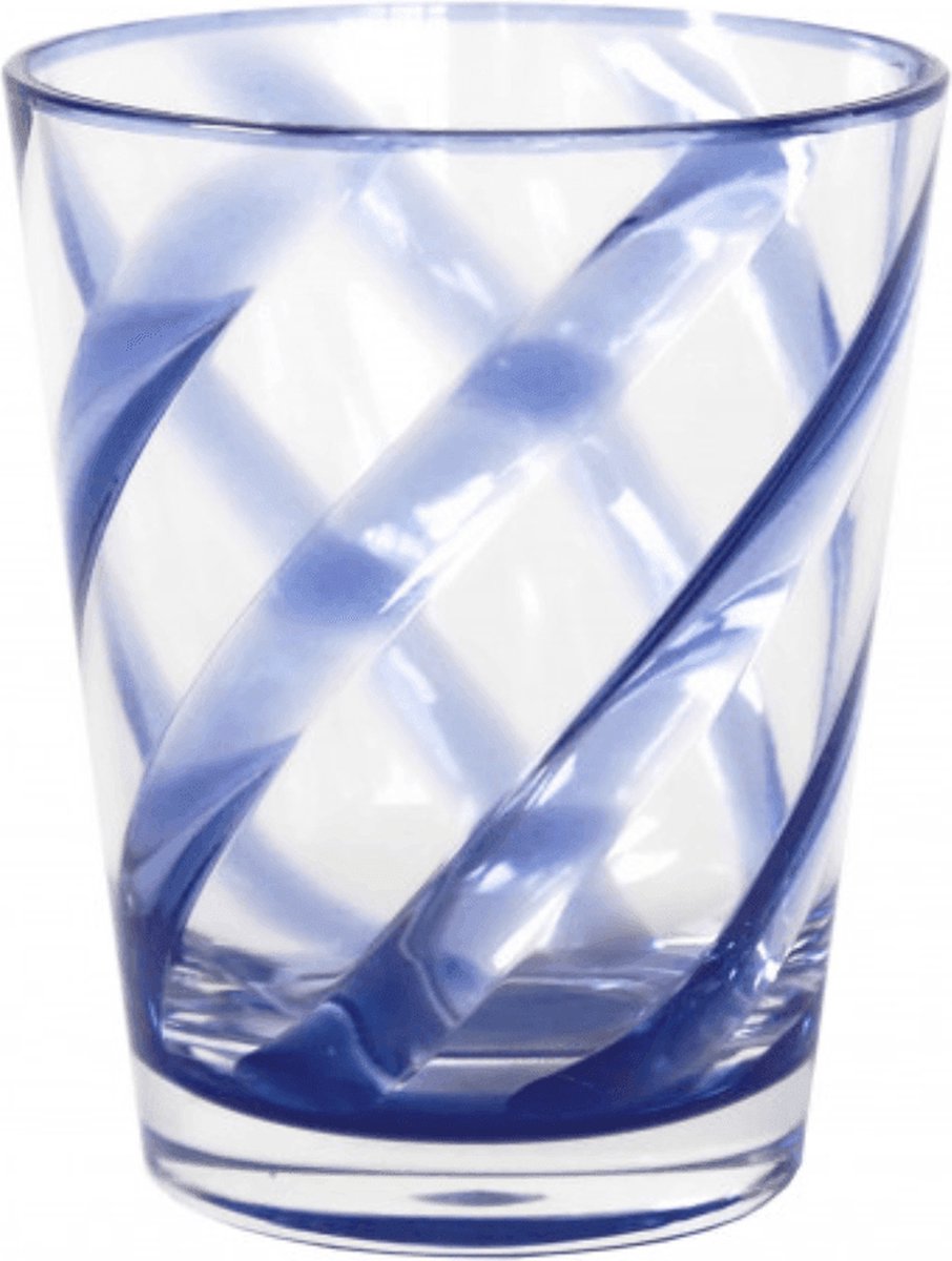 Fiorirà un Giardino - Waterglas blue spiral 11cm - gemaakt van melamine - Waterglazen
