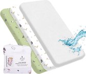 Bol.com Biologisch katoenen GOTS hoeslakens - waterdichte beschermer - Next2me Snuzpod - wiegjes - pak van 3 - 90 x 55 cm aanbieding