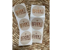 Sluitsticker - Sluitzegel – Bedankt voor je bestelling | Kraft naturel – Goud - Hartje | Bedankje – Envelop | Chique | Envelop stickers | Cadeau – Gift – Cadeauzakje – Traktatie | Chique inpakken | DH Collection