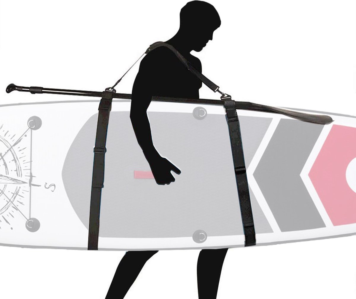 XQMax Draagriem voor SUP Boards, Kajaks en Surfplanken - Verstelbaar - SUP Accessoires - Multifunctionele Schouderriem