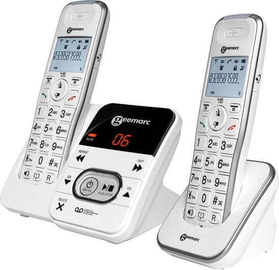 Geemarc, Vaste telefoon voor senioren AmpliDect 2951 Draadloze dubbele handset, Wit foto 3