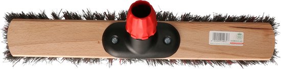 Buemag Bezemkop - Arenga/Elaston mix - zwart/rood - hard - hout - 40 cm - straatbezem/buitenbezem - bezem van Buemag — afbeelding 3