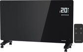 Auronic Elektrische Kachel – Convectorkachel met Thermostaat en Afstandsbediening - Glazen Paneelverwarming - 2500W Heater - Zwart