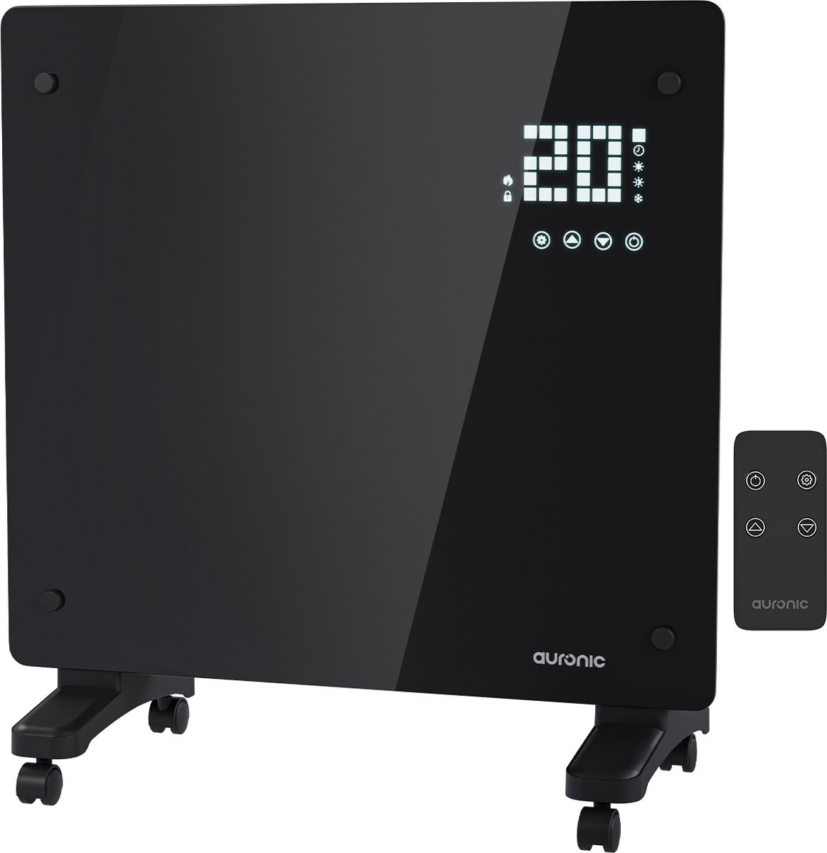 Bol.com Auronic Elektrische Kachel – 1000W - Convectorkachel met Thermostaat, Timer en Afstandsbediening - Heater - Glazen Panee... aanbieding