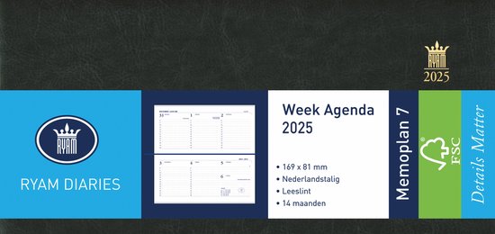 Ryam Zakagenda 2025 - Memoplan 7 ZWART LIGGEND Harde Kaft (16.9cm x 8
