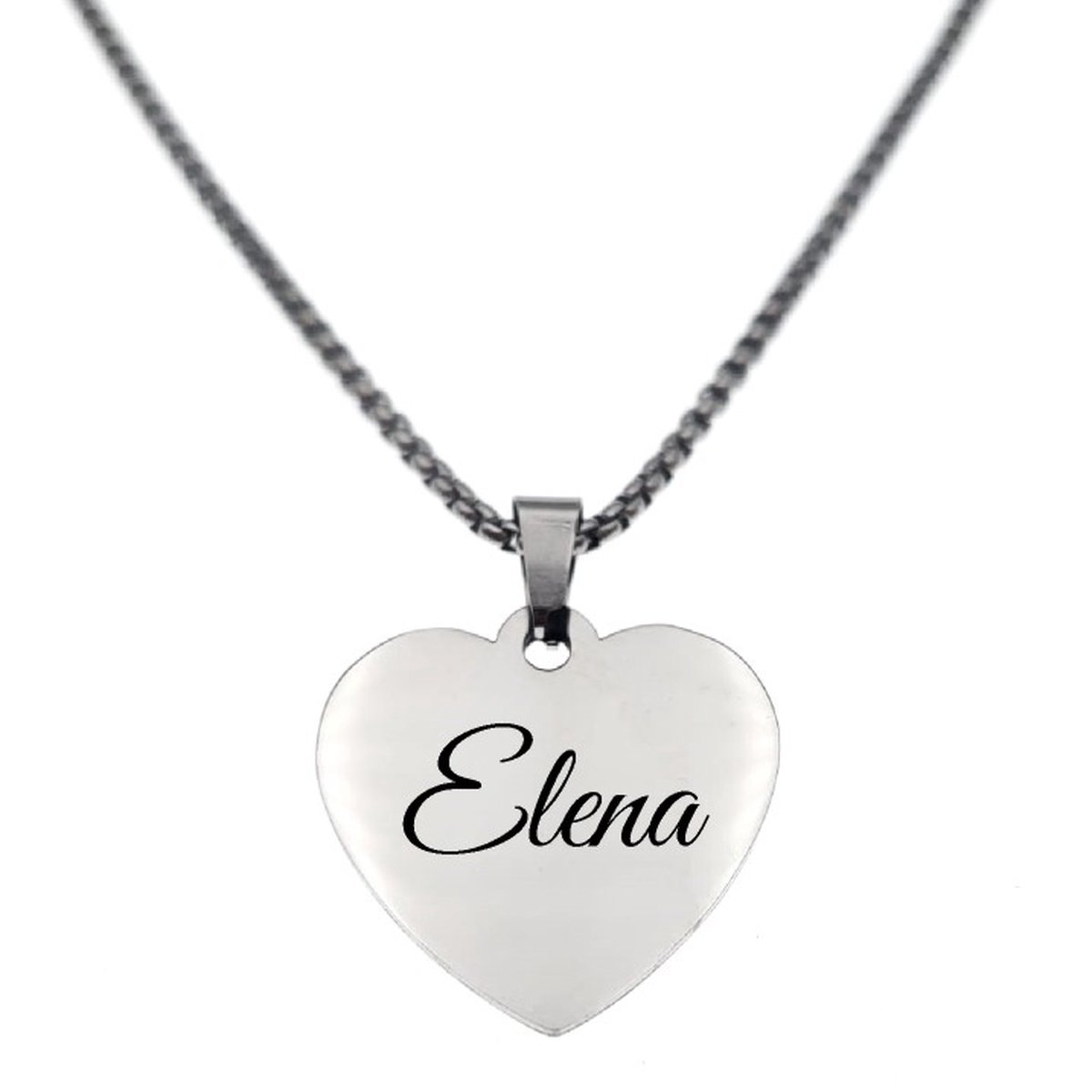 Ketting Hart Met Naam Elena Zilver bol