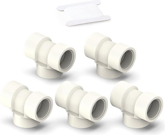 Foto: 5 stuks bsp vrouwelijk naar binnendraad tee connectors pvc 3 manier buisleidingen 1 inch