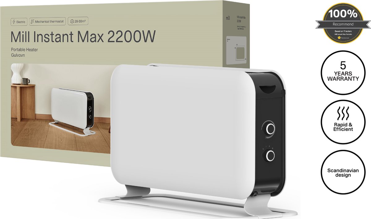 Mill CO2200MECMAX- design convectorkachel - 2200W