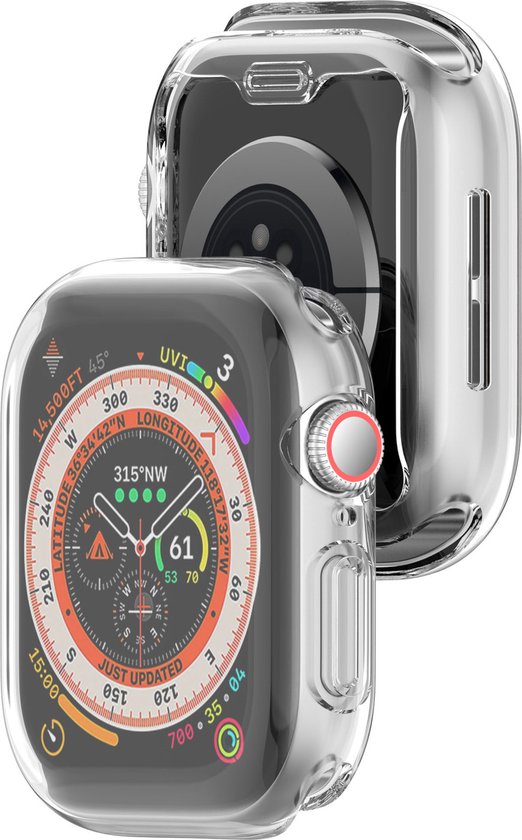 Strap-it Schokabsorberend TPU bescherm hoesje - soft case geschikt voor de Apple Watch series 10 / 11 - maat 46mm (transparant)