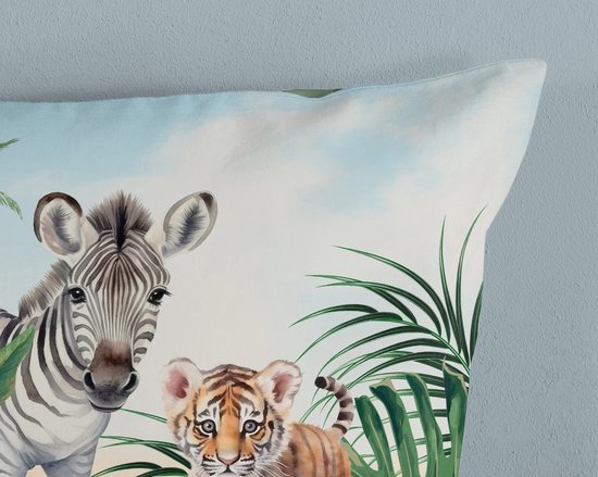 Good Morning Kinderdekbedovertrek "jungle dieren" - Multi - (140x200/220 cm) - Katoen van Good Morning — afbeelding 3