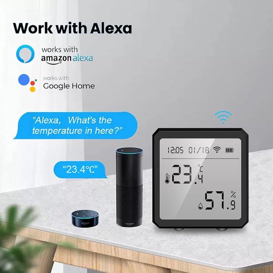 WiFi Smart Temperatuur en Vochtigheid Sensor voor Tuya Voor Zigbee met Afstandsbediening Mogelijkheid (voor-ZigBee