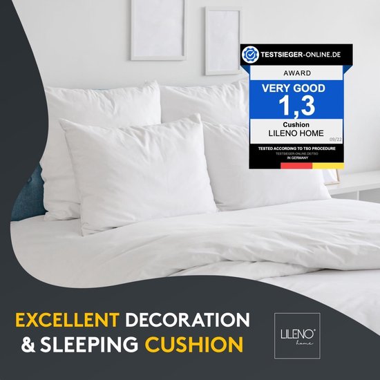 LILENO HOME Set van 4 kussen vulling 30x50 cm - Binnenkussen wasbaar op 40°C geschikt voor mensen met allergieën - Polyester kussen voor bank, sofa