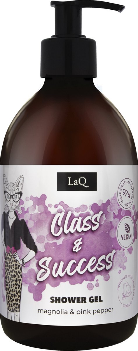 LaQ Class & Success Shower Gel Vrouwen – Vegan Douchegel met Magnolia, Pink Pepper & Hyaluron – Natuurlijke Ingrediënten – 500ml