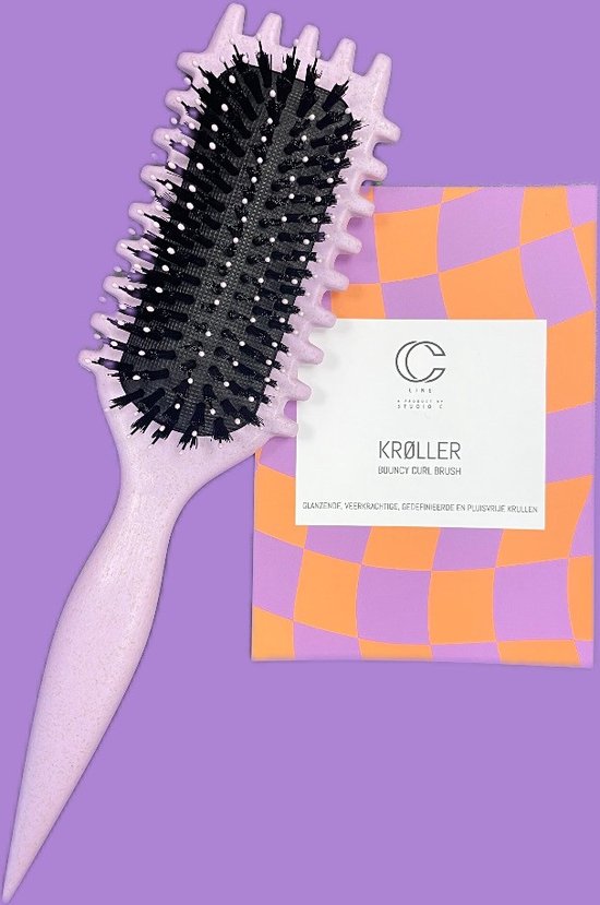 Foto: C line kroller bouncy curl brush borstel voor krullen paars krullen kam krullenborstel krullen borstel krullenkam curl defining brush curl define brush curly girl cg methode cg proof beste borstel voor krullend haar haarborstel