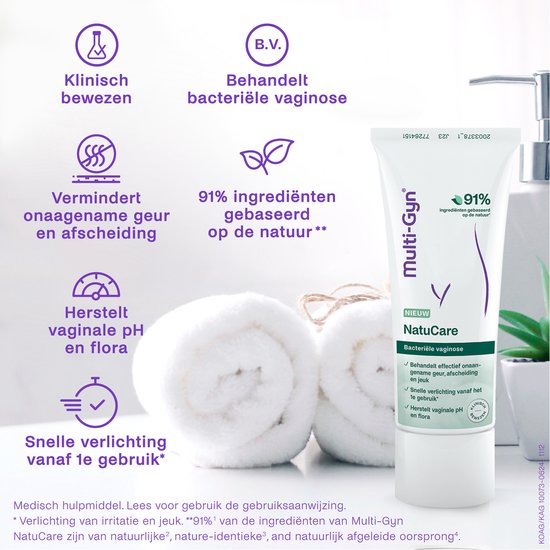 Multi-Gyn NatuCare 40 ml - Natuurlijke vaginale behandeling tegen bacteriele vaginose, Intieme Hygiene voor Vaginale Gezondheid, effectief tegen vaginale geur en abnormale afscheiding, Direct verzachtende werking, Klinisch bewezen, incl. applicator