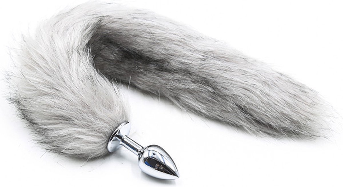 Goedkoopste vscnovelty® Vossenstaart Buttplug Staart - Rollenspel - Voor Vrouwen en Mannen - Ponyplay - Zilver