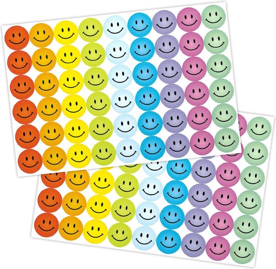 Beloningsstickers Pastel Smileys - Stickervellen - Belonen met Smiley Stickers - Stickers Kind - Pastelkleur Smiley Stickers - Smileystickers in Pastelkleuren - Positief Belonen met Stickers - Stickers Smiley - Stickers Meisjes - Beloningsstickers