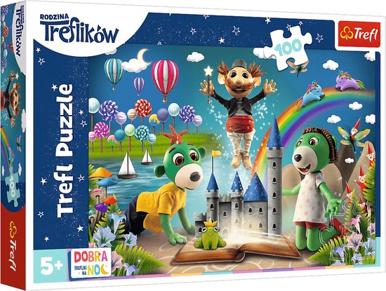 Puzzel van 100 stukjes - Sprookjesavond met de Trefliks TREFL