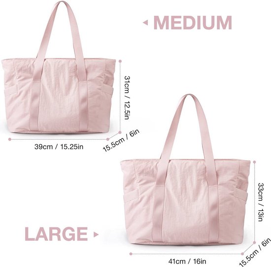 Sacs à main pour femme - Sac cabas zippé - Grand sac bandoulière - Sac d'école - Sac à bandoulière - Sac pour ordinateur portable - Sac à main - Cabas - Sac week-end - Sac shopping - Sac de plage - Yoga / Fitness / Voyage - Beige