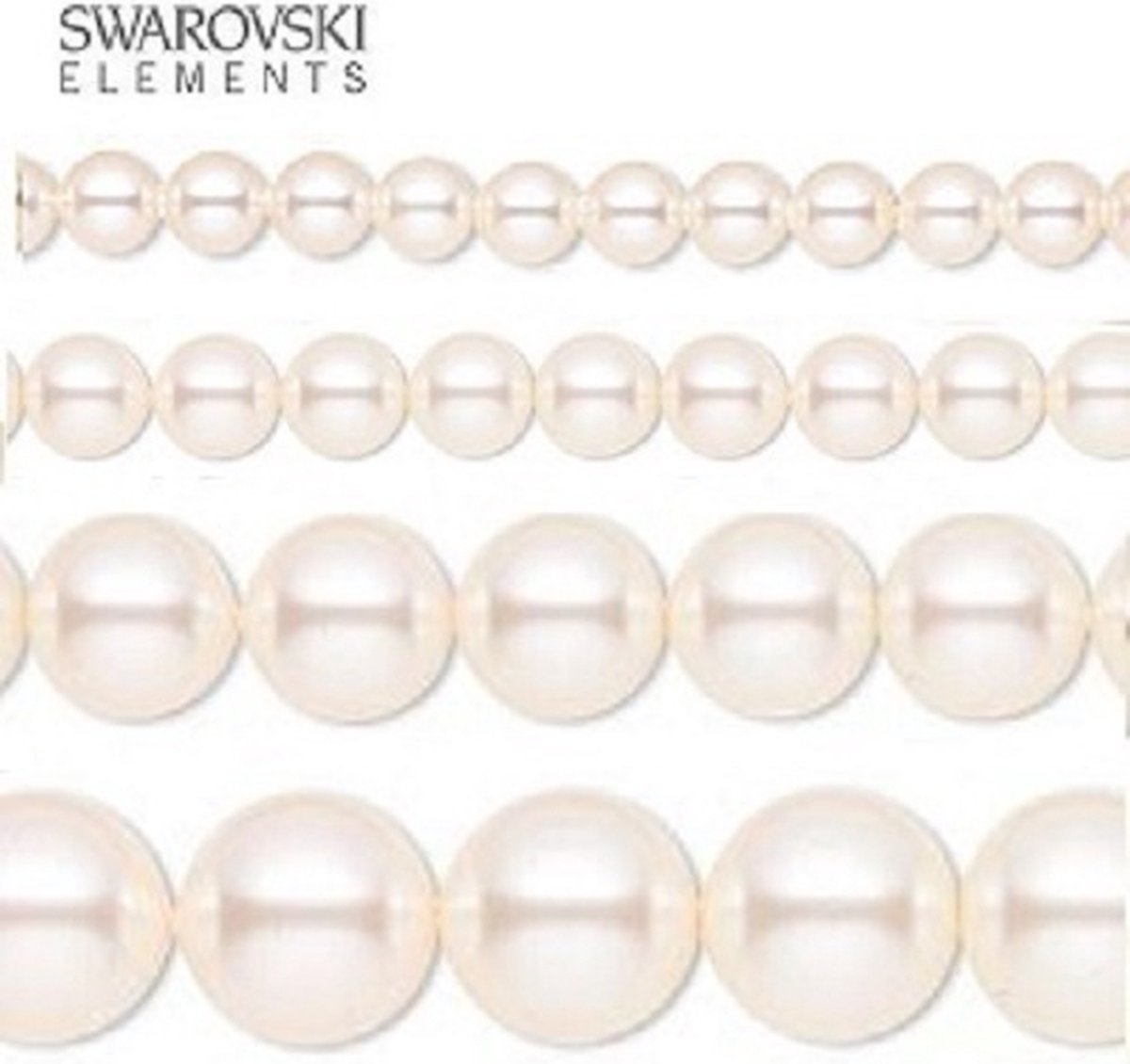 Swarovski Elements, 20 stuks Swarovski Parels, 10mm (20cm), CREAMROSE, 5810