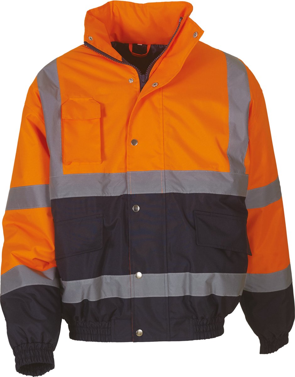 Yoko Signalisatie 2-kleurig bomberjack YHVP218 - Hi Vis Orange / Navy - M