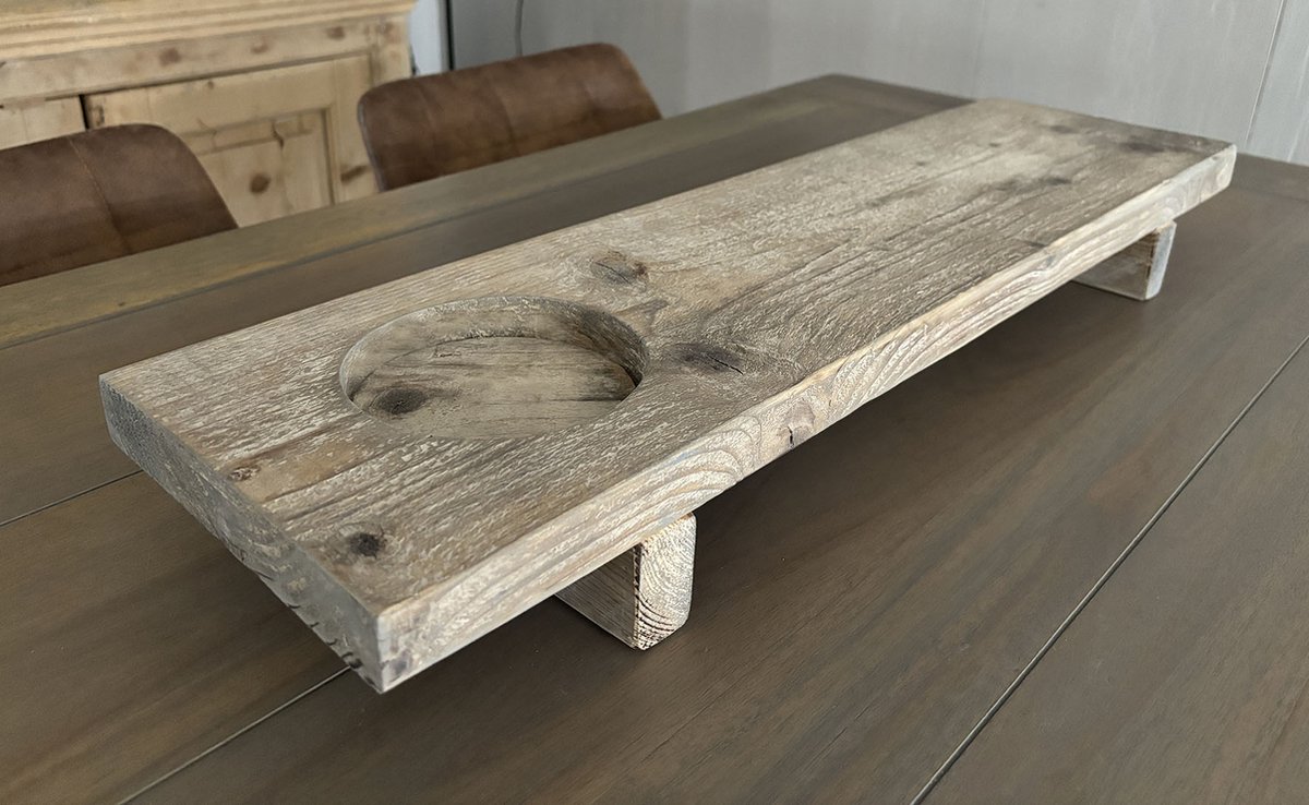 Vensterbank plank - Verzonken houder - Tafelplank - Gebruikt hout - 70x19,5x8 cm