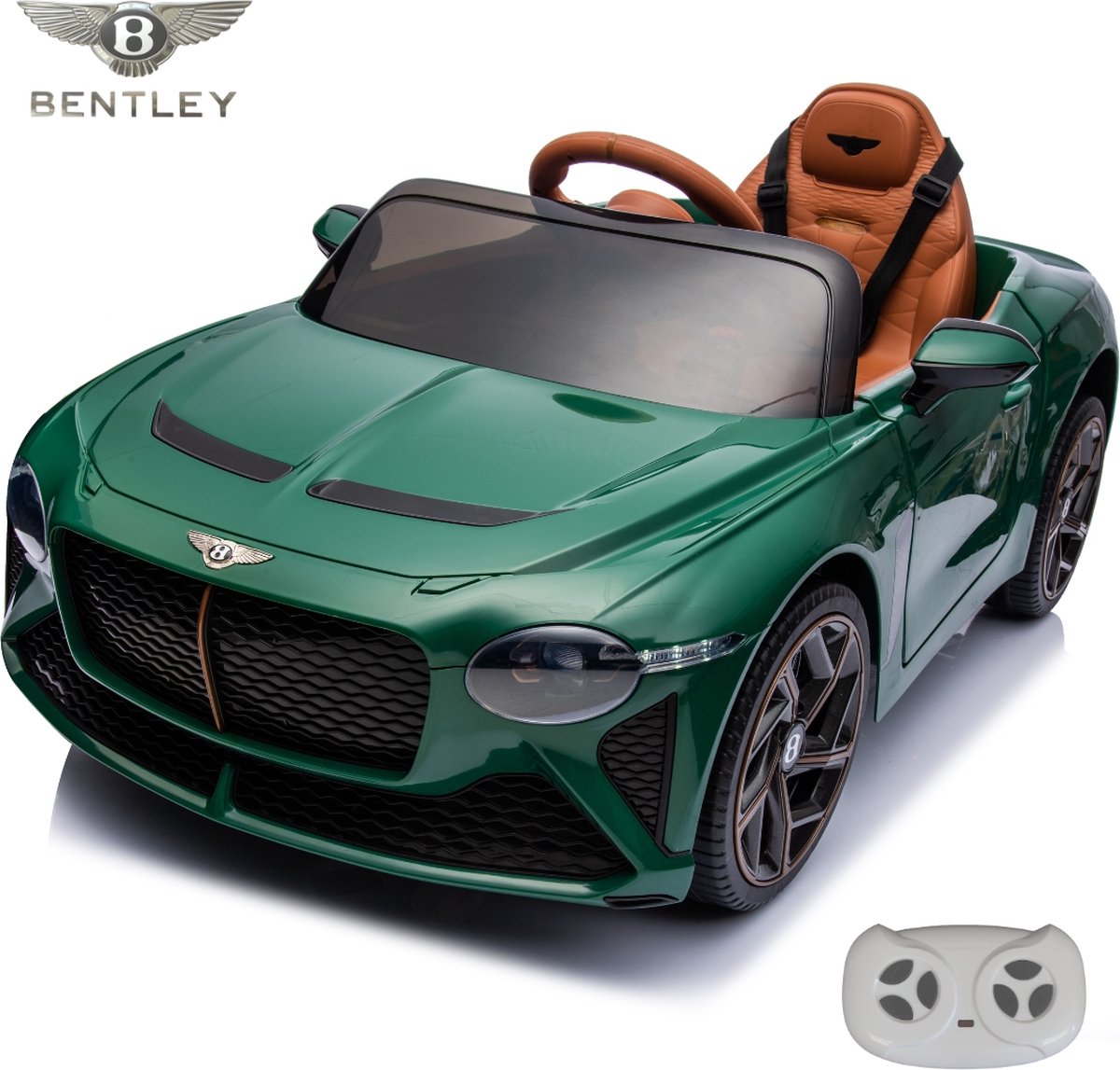 Bentley Bacalar Elektrische Kinderauto Groen met Bruin Met Afstandsbediening Accuvoertuigen