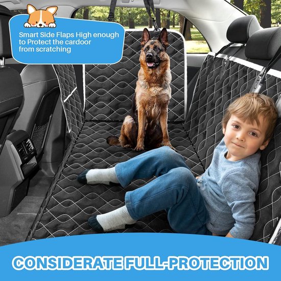Opgewaardeerde Honden Autostoelhoes 2023 - 100% Waterdicht en Antislip - Met Zijkleppen en Visueel Venster - Duurzame Honden Auto Hangmat - 145x150cm van Pecute — afbeelding 5