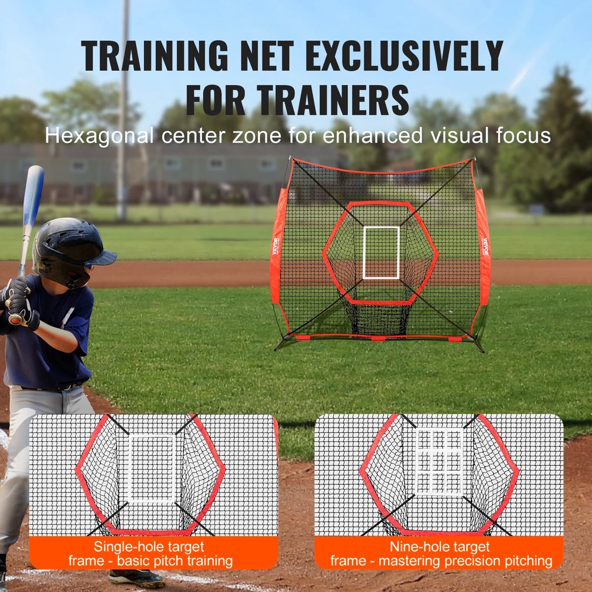 Filet D'entraînement Baseball/softball 7x7 Pieds Segawe Avec Zone De Strike Et 361575